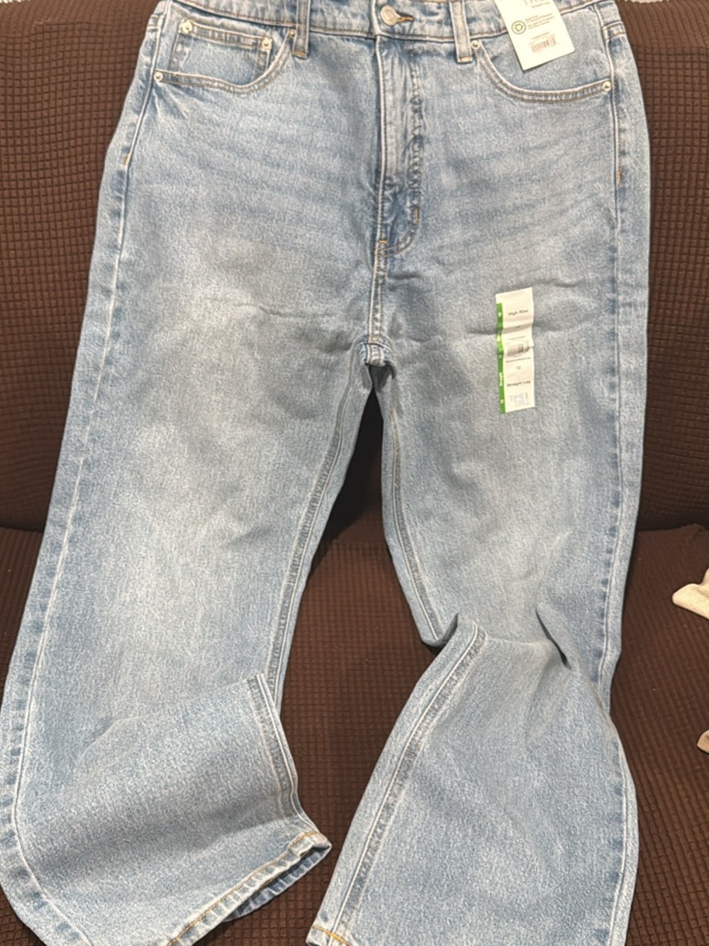 Time and Tru Light Blue High-Rise Straight Jeans size 12